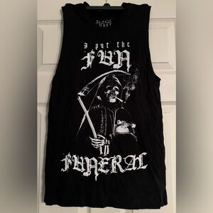 Blackcraft Cult grim reaper tank “I put the fun in funeral” BCC goth alt summer